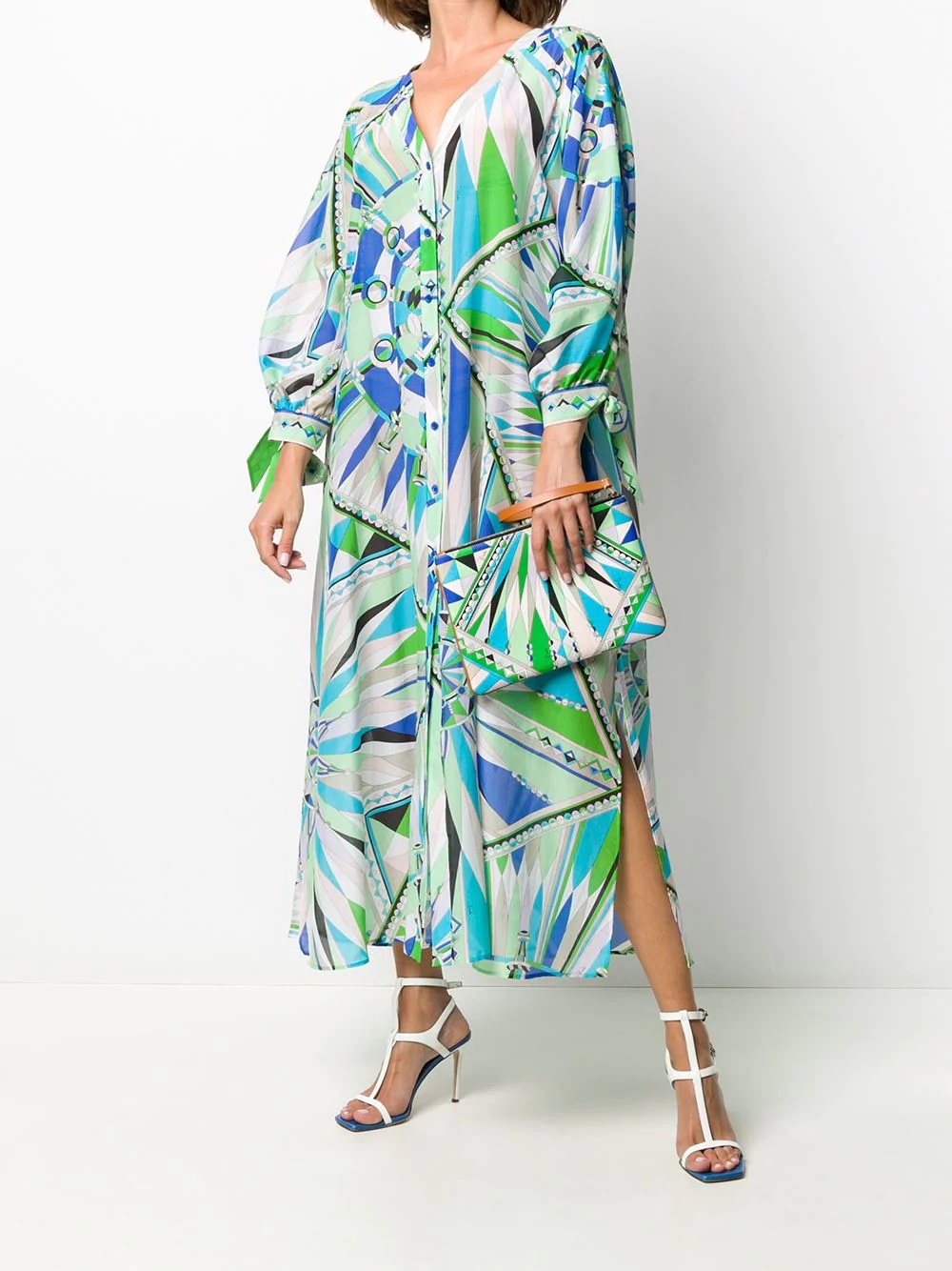 geometric print beach dress - 2