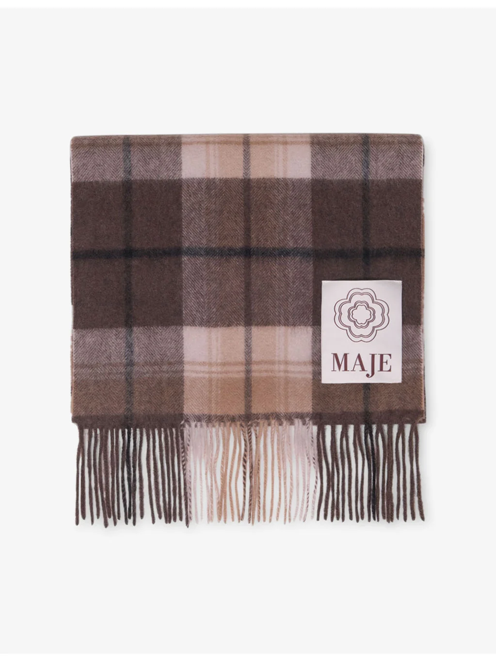Checked Wool and Cashmere Scarf - 1