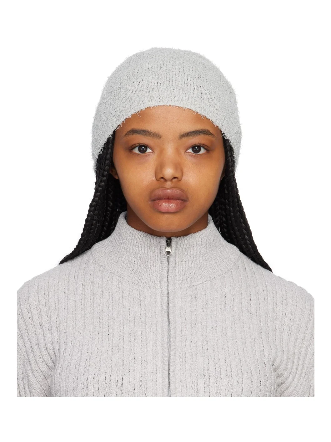 Gray Fancy Short Beanie - 1