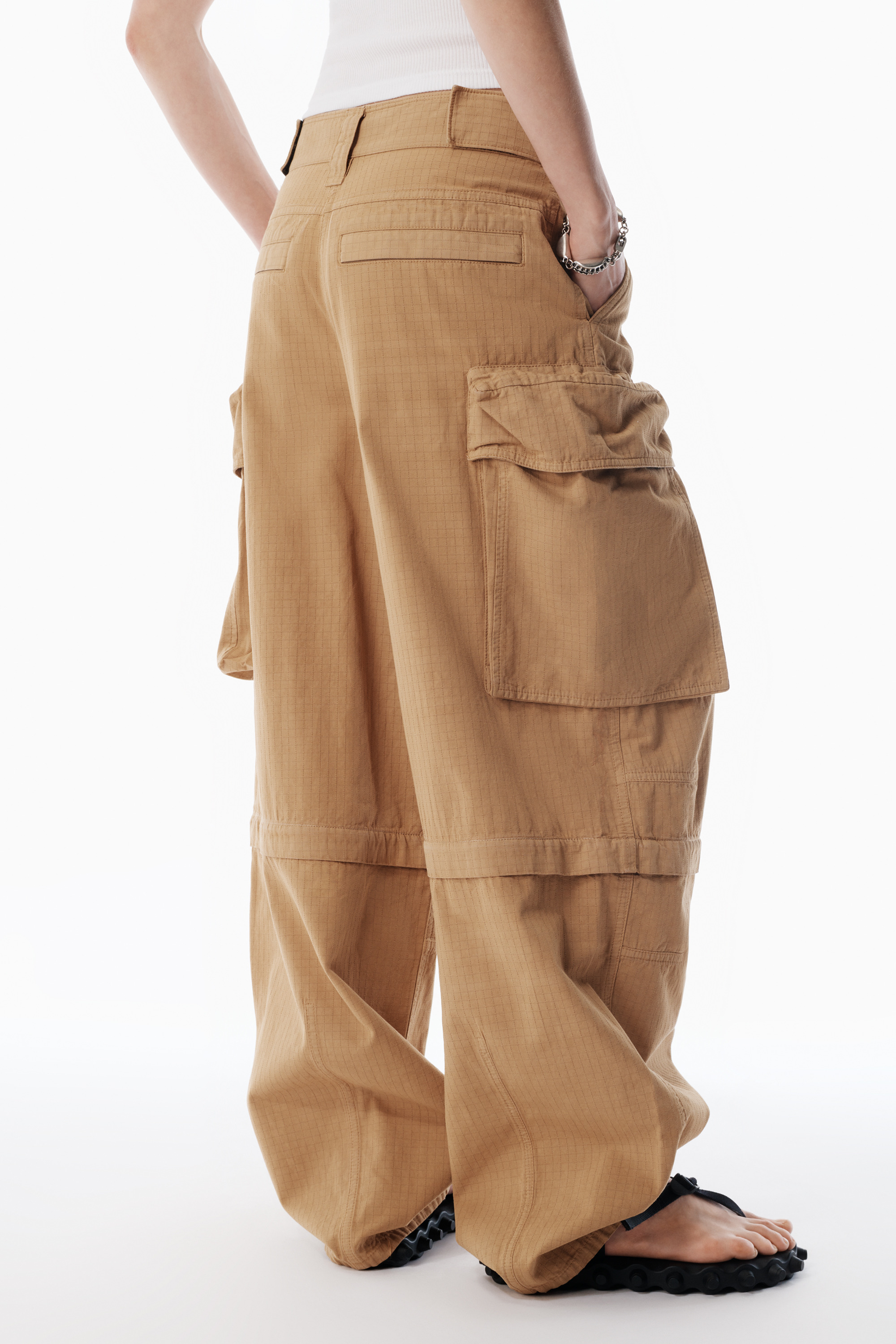 Beige Oversized Cargo Pants - 5