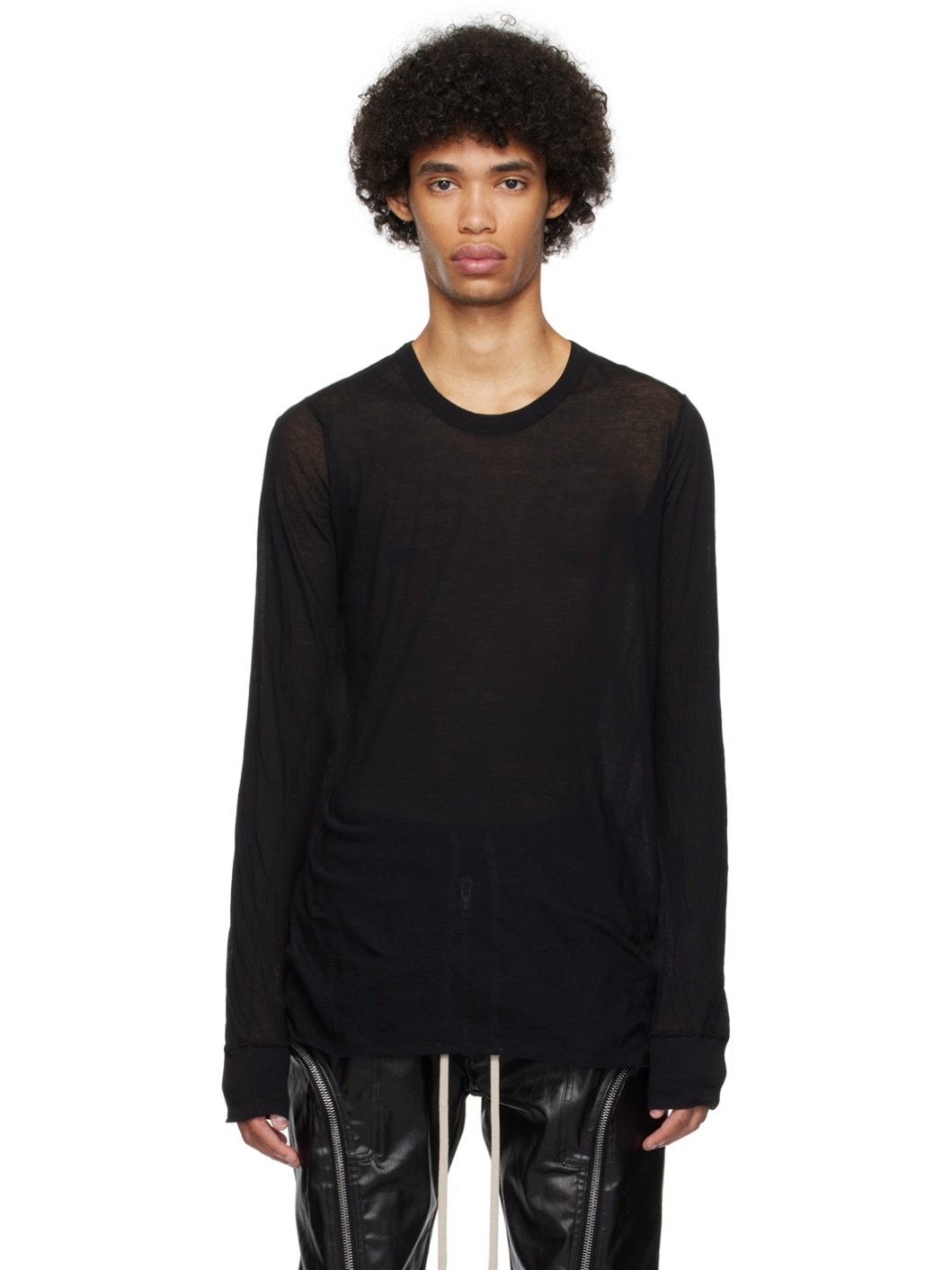 Black Basic Long Sleeve T-Shirt - 1