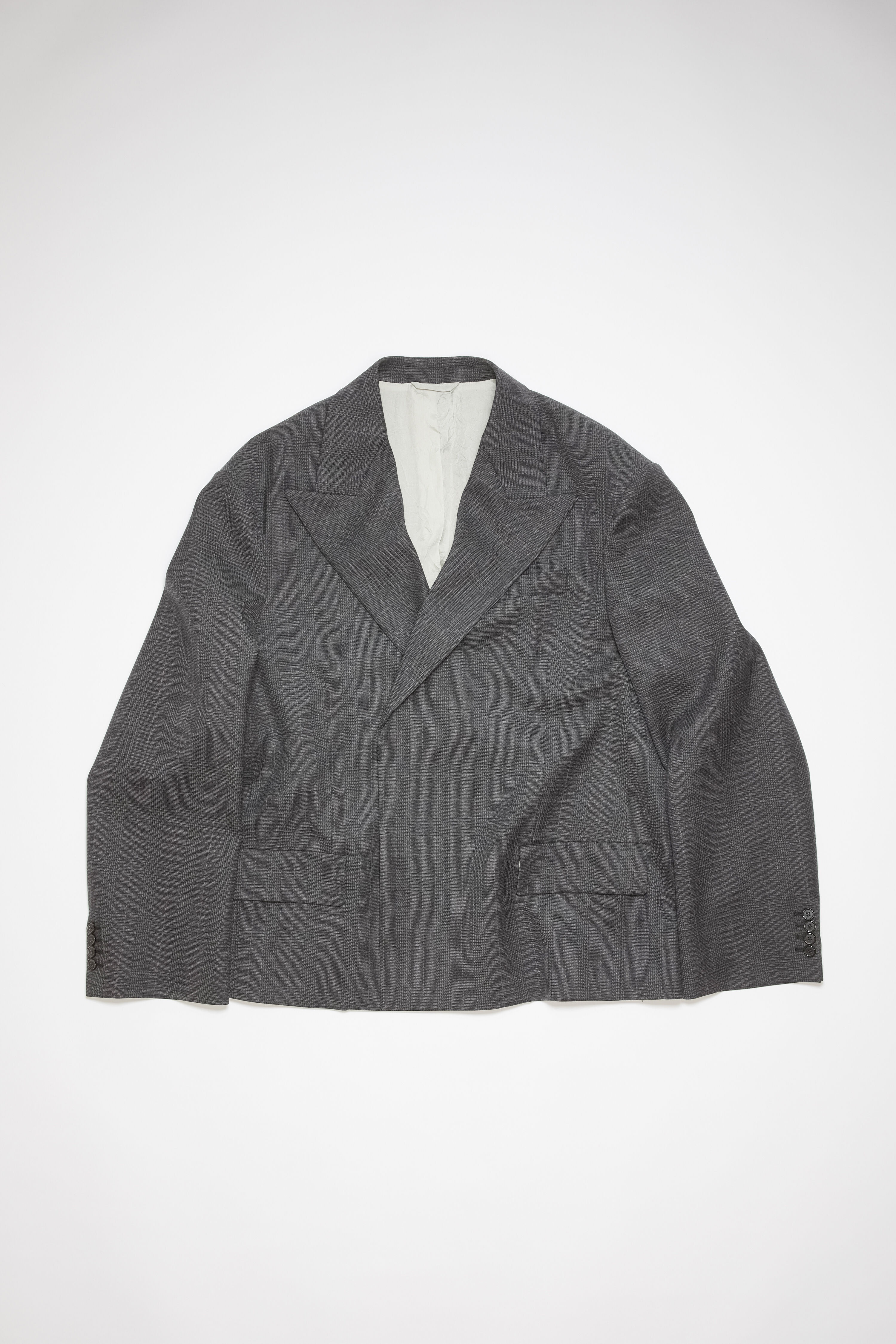 Relaxed fit suit jacket - Grey/black - 1