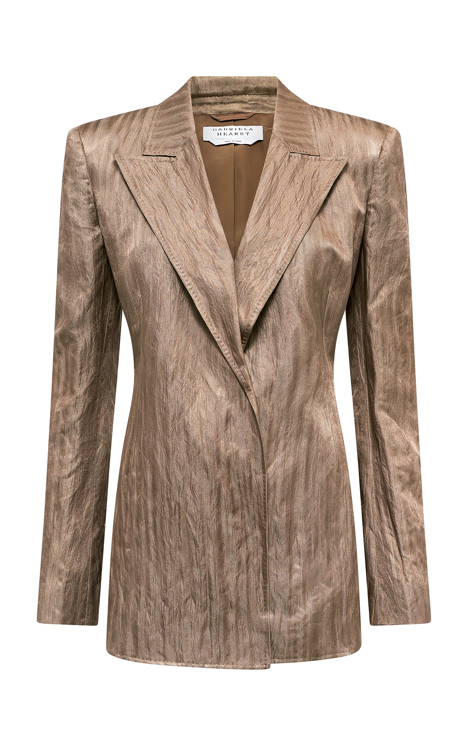 Mairi Metallic Silk Blazer bronze - 1