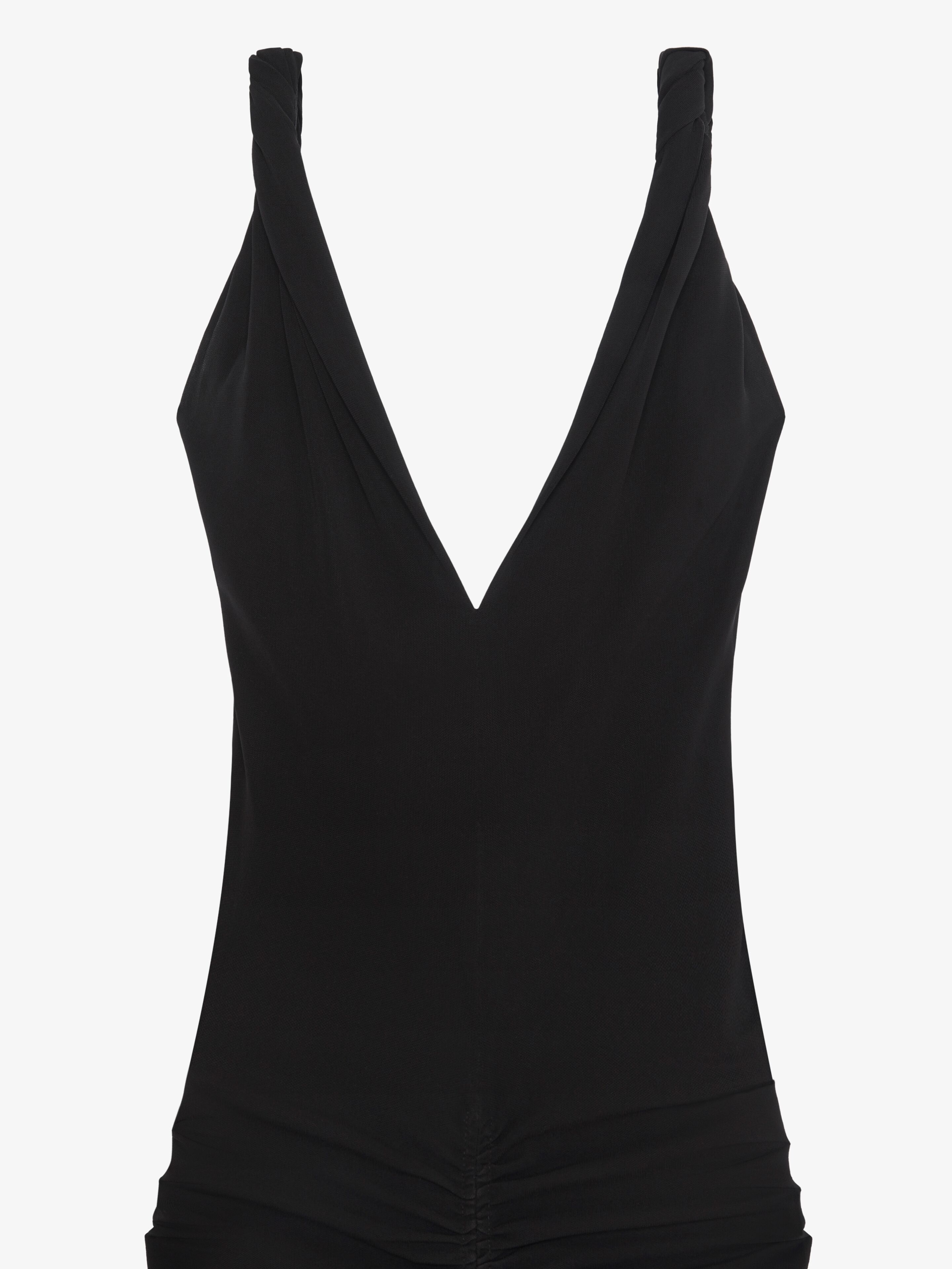 RUCHED DRESS WITH TWISTED STRAPS IN CREPE - 2