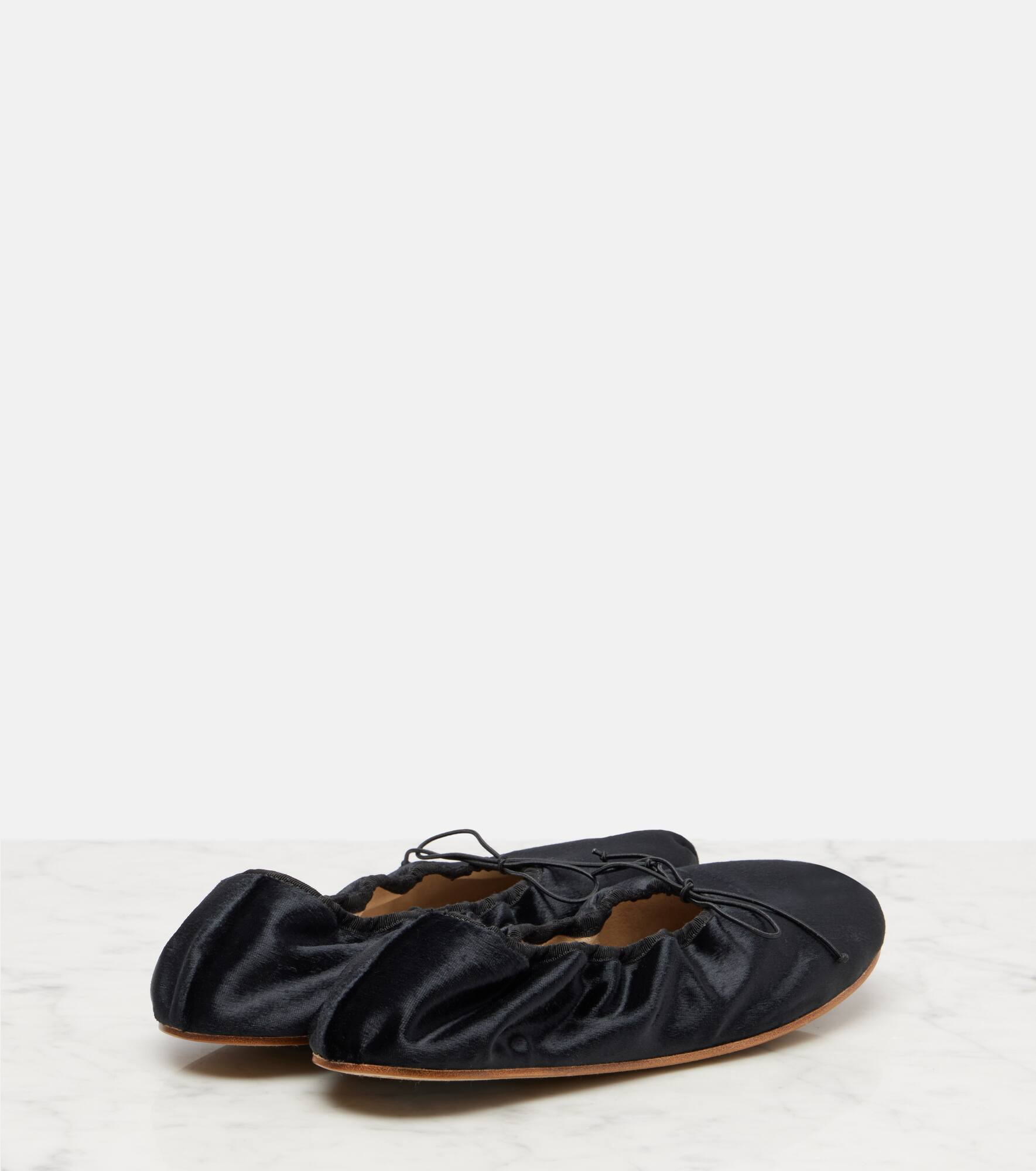 Round velvet ballet flats - 2