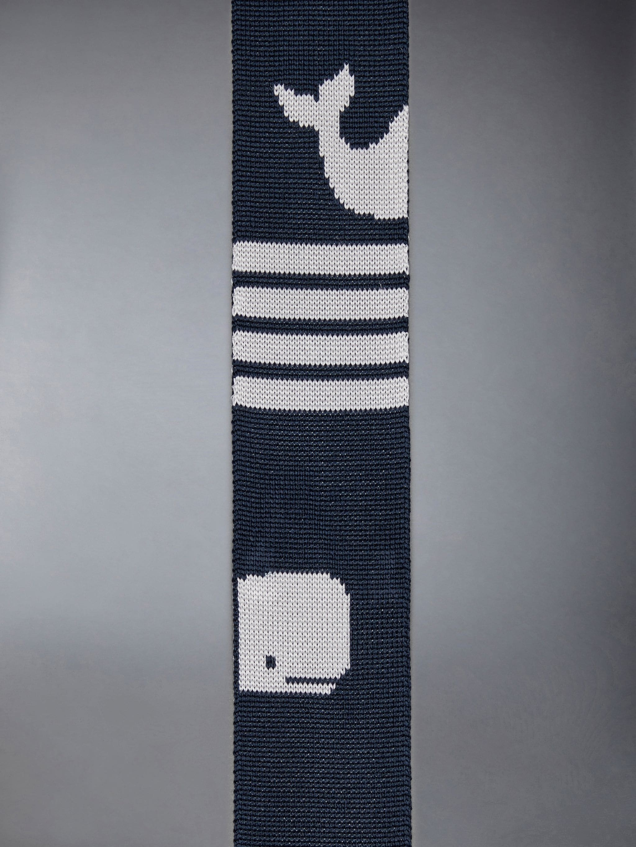 Silk Jacquard Knit Whale Icon 4-Bar Tie - 4
