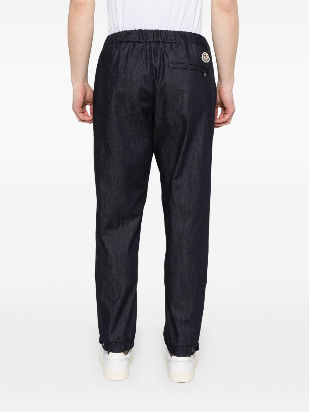 logo-patch tapered trousers - 4