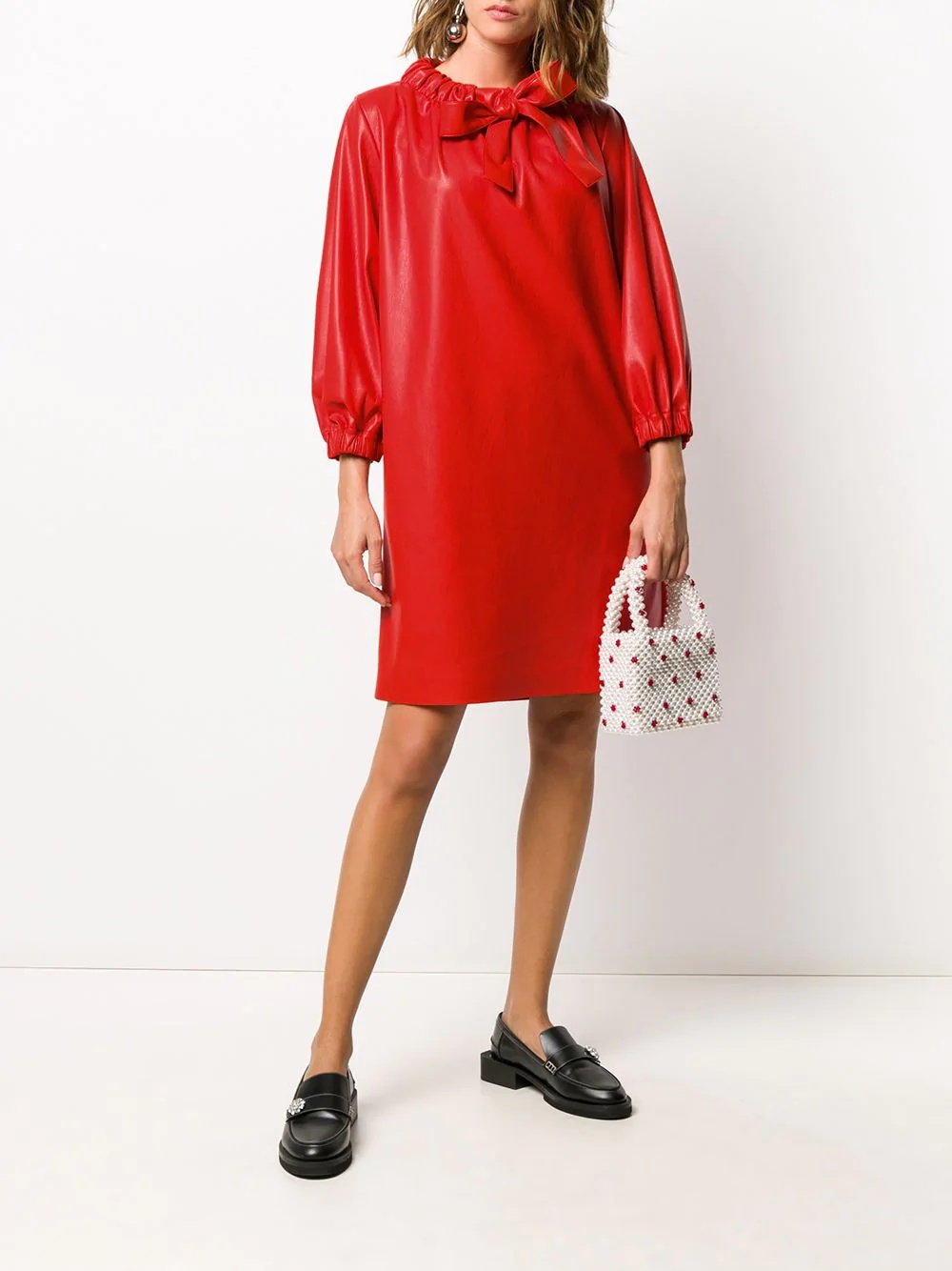 puff-sleeve shift dress - 2