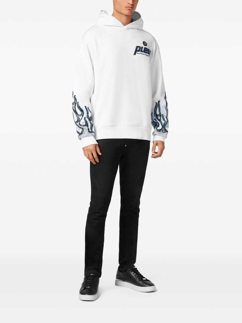 PHILIPP PLEIN Flame Racing hoodie outlook