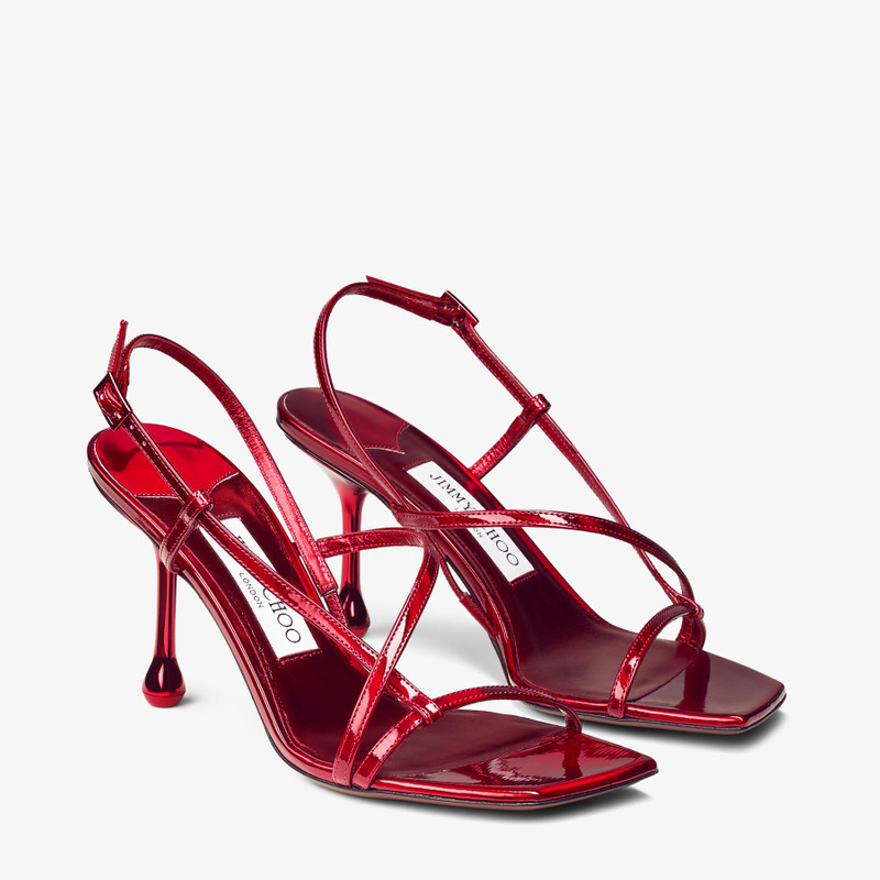 Etana 80 Ruby Red Leather Sandals 3