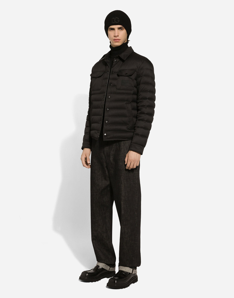 Padded satin jacket with shirt collar 5