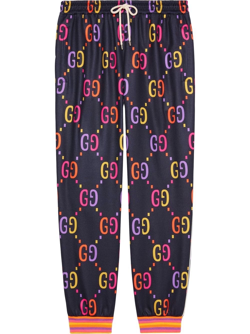 monogram-print straight-leg trousers - 1