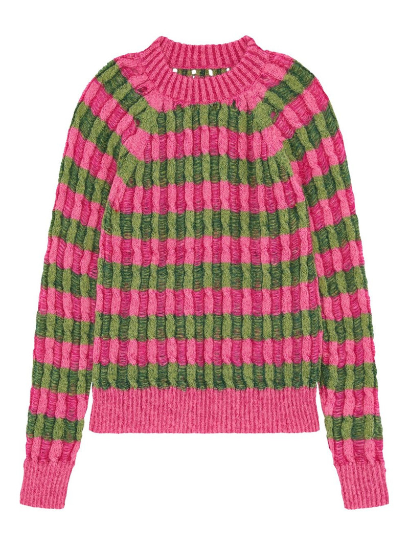 cable-knit striped sweater 1