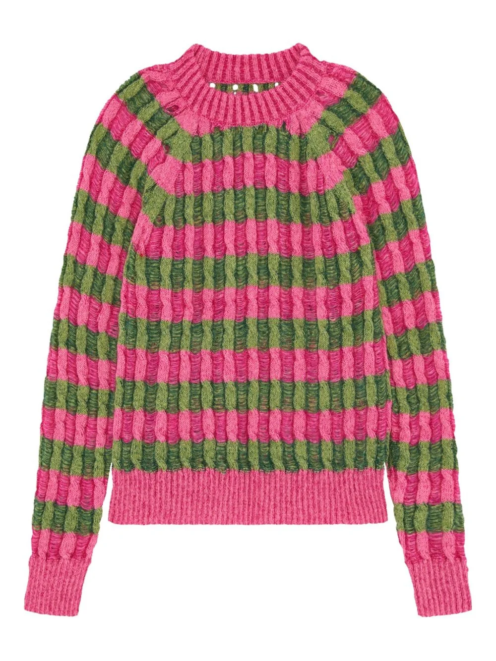 cable-knit striped sweater - 1