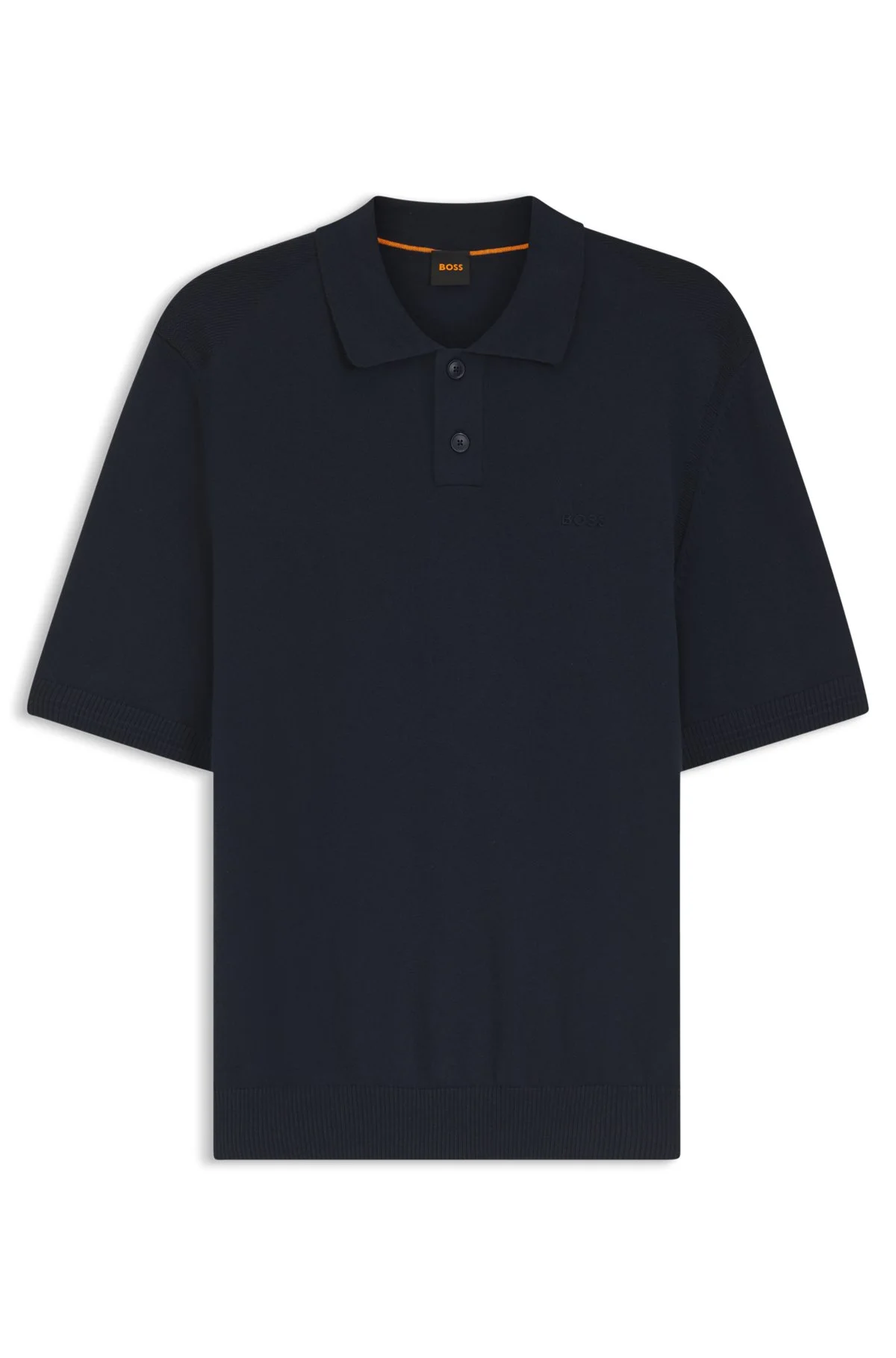 SHORT-SLEEVED POLO SWEATER WITH EMBROIDERED LOGO - 1