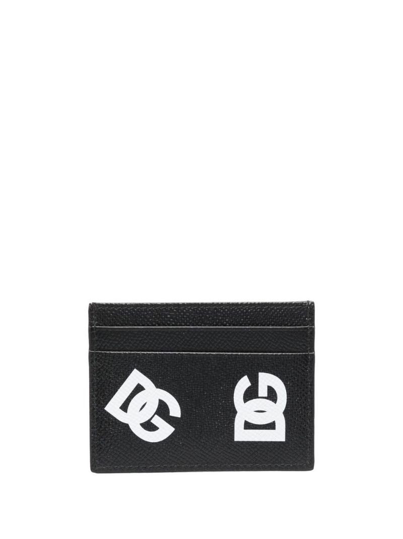 logo print leather cardholder - 2