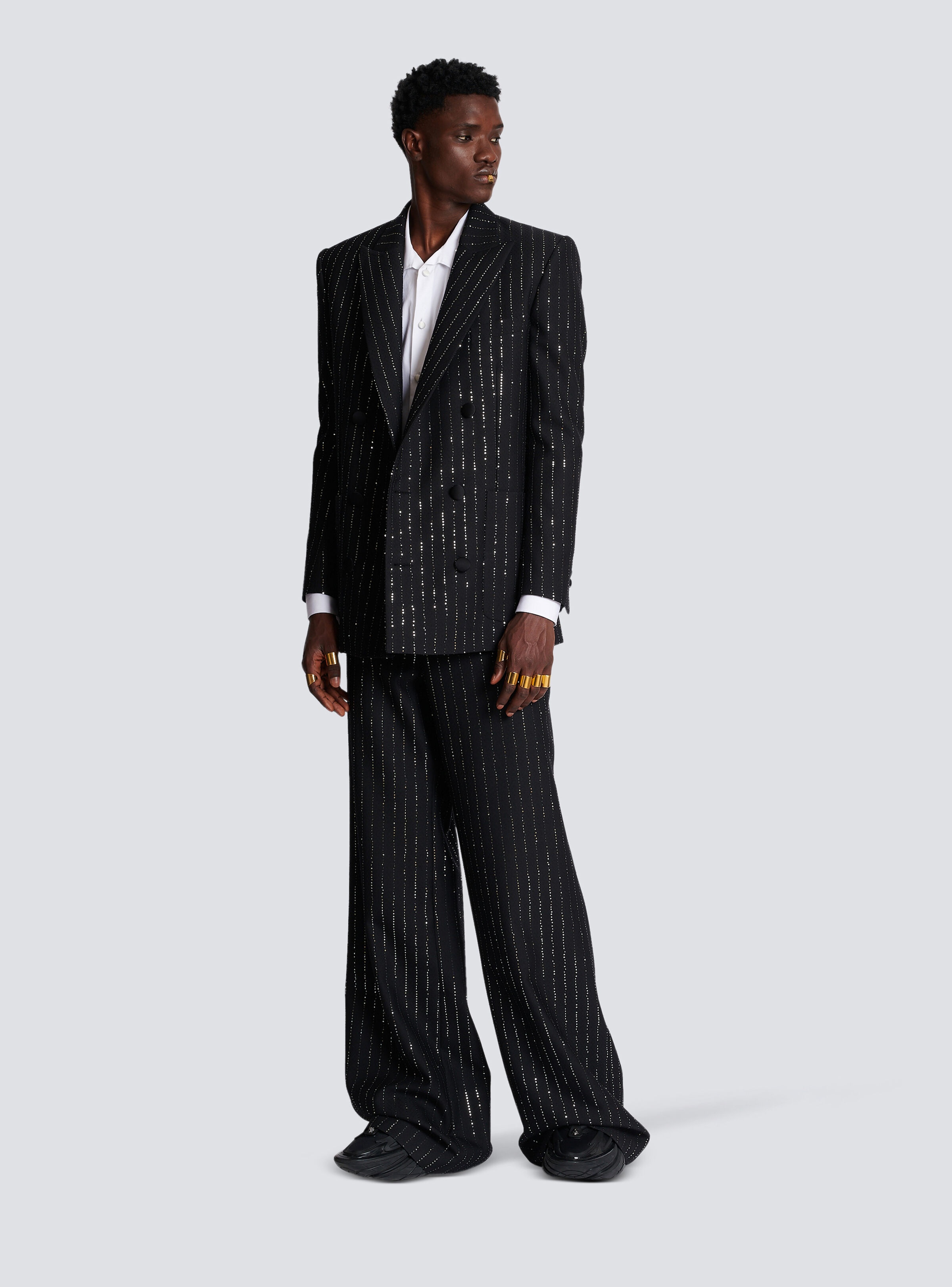 Blazer with sequin stripes - 2