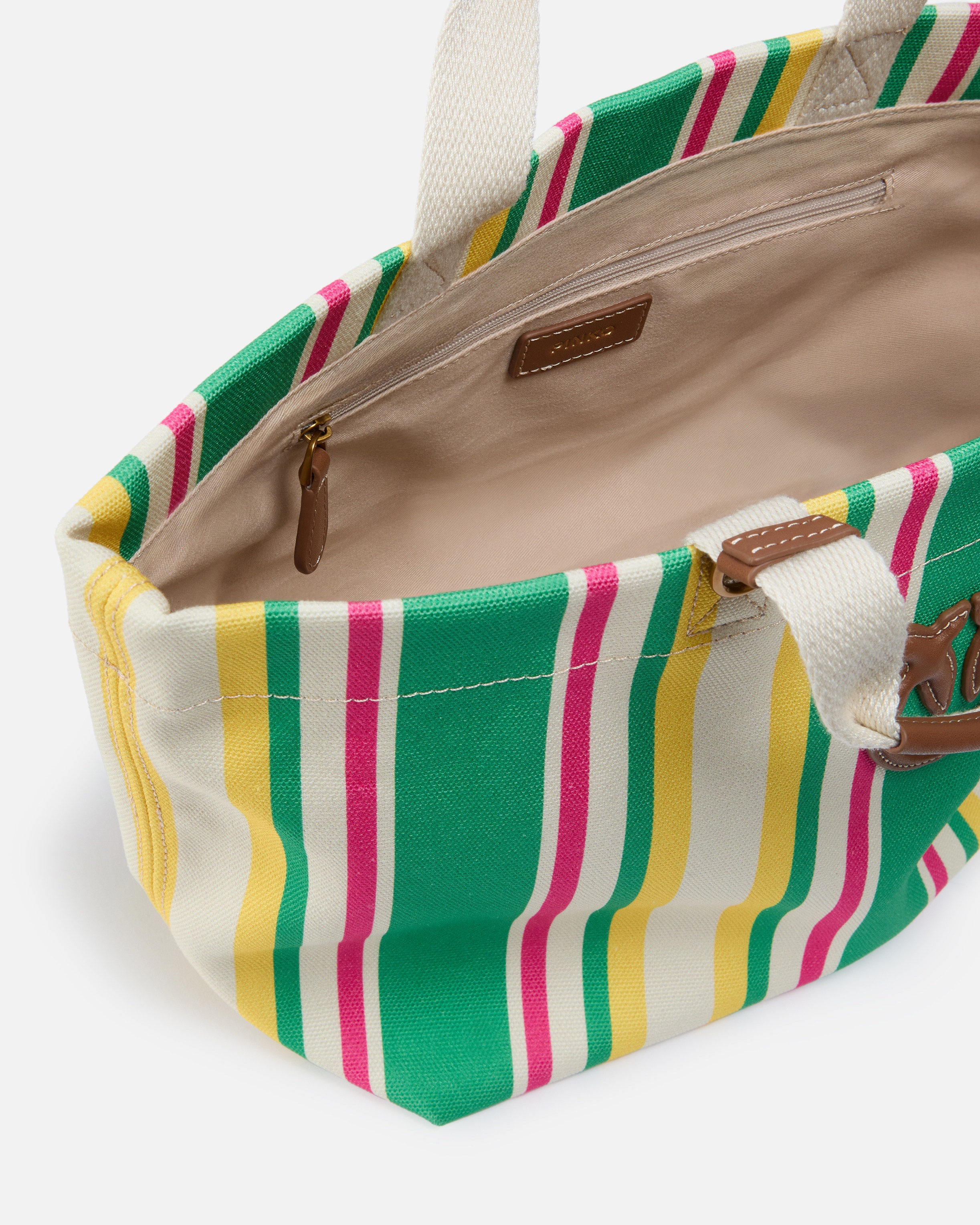 MEDIUM SHOPPER BAG IN STRIPED CANVAS - 4
