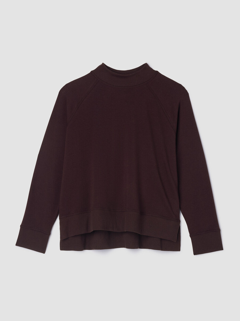 Cozy Brushed Terry Hug Mock Neck Top 1
