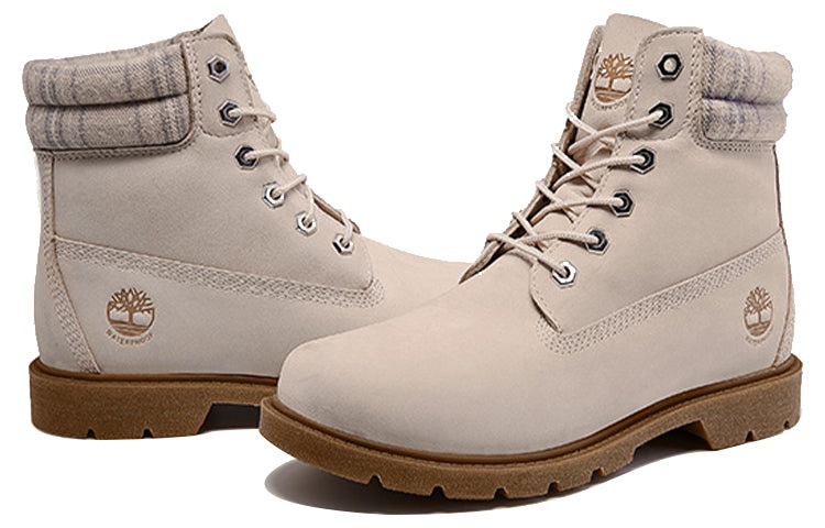 (WMNS) Timberland Lindon Woods 6 Inch Waterproof Boot 'Beige Nubuck and Printed Collar' A2BBR - 5