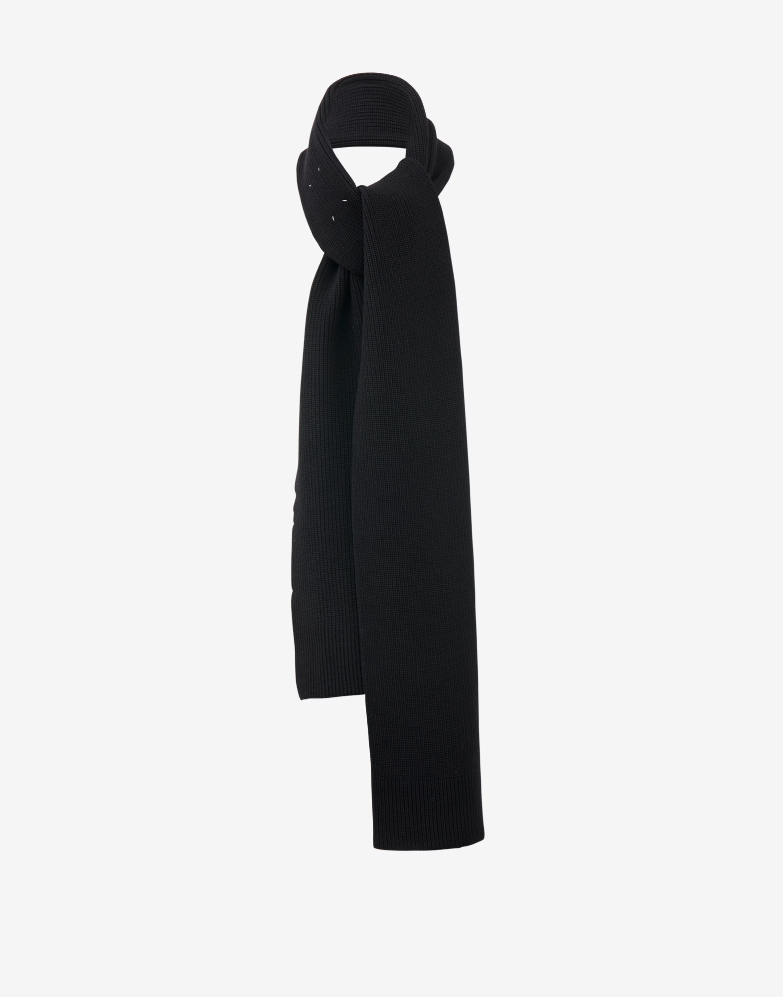 【関税&送料込】Maison Margiela Scarf With Logo MM6 Maison Margiela logo-print wool-blend Scarf | Black