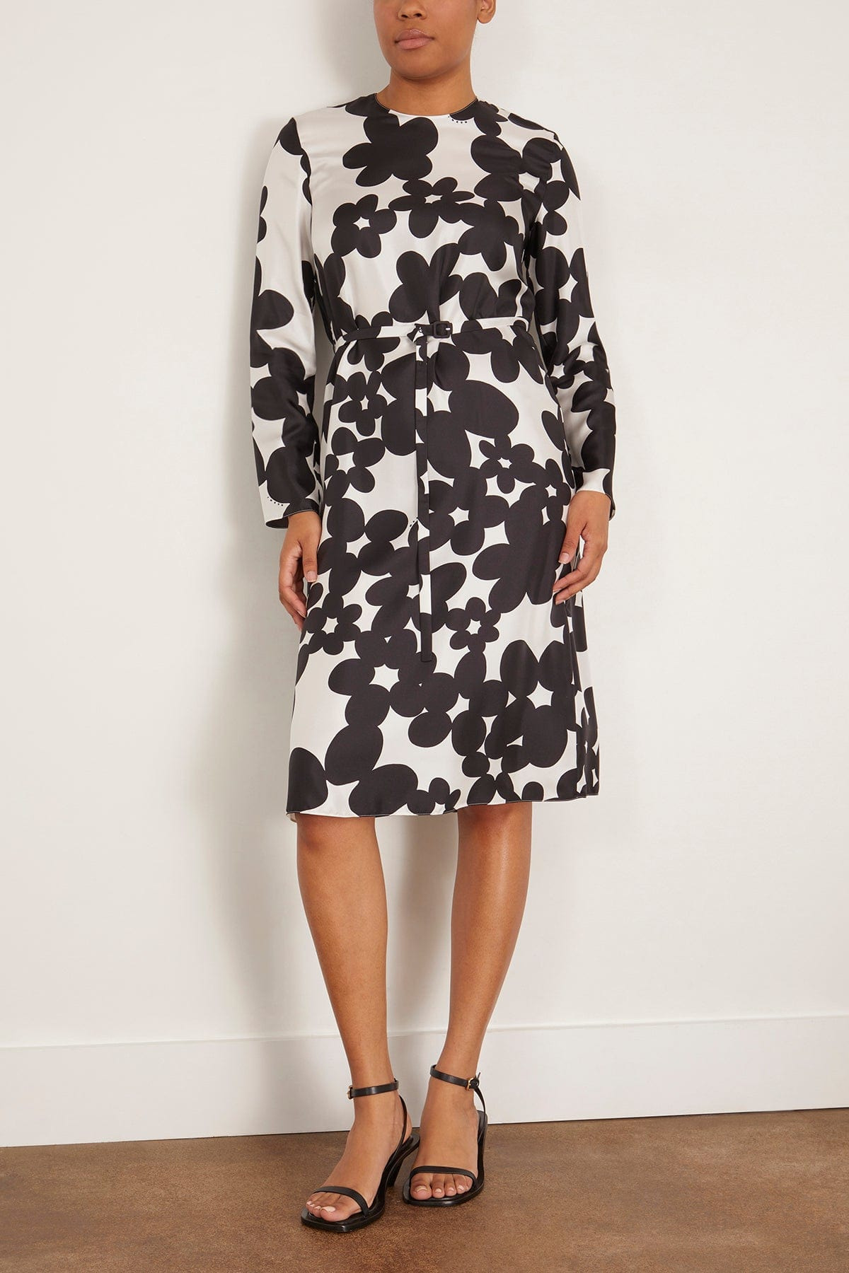 Dillies Print Silk Dress in Black - 4