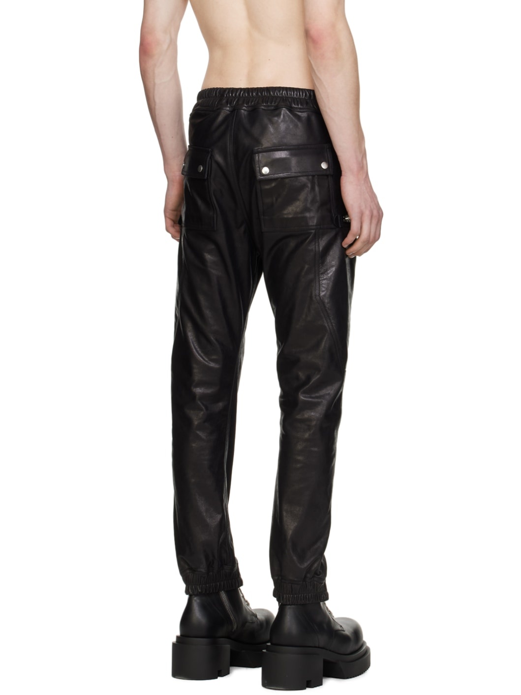 Black Bauhaus Leather Pants - 3