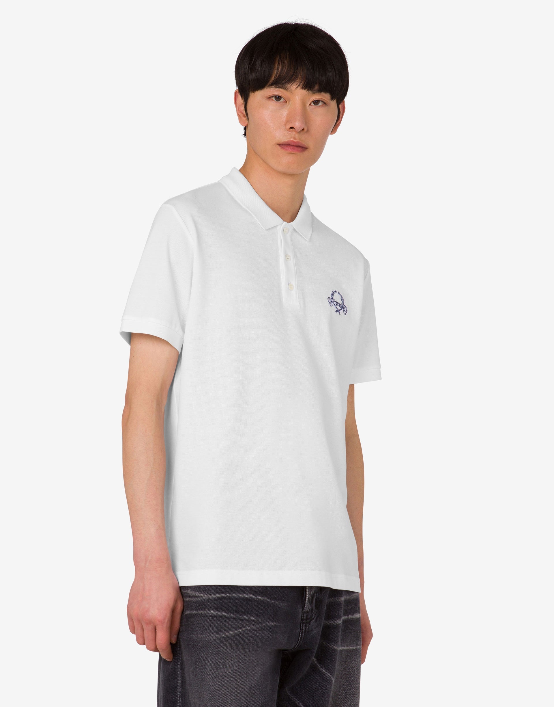 COTTON PIQUE POLO SHIRT LAUREL CROWN - 2