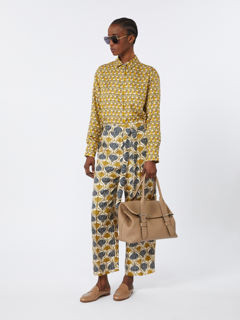 'S Max Mara TIMEC Fluid printed silk trousers outlook