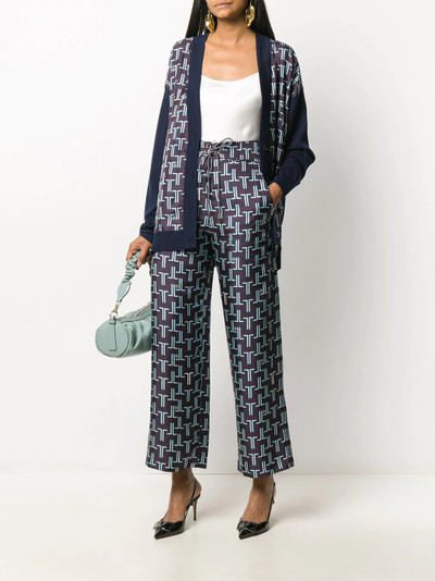 Lanvin silk monogram-print cropped trousers outlook