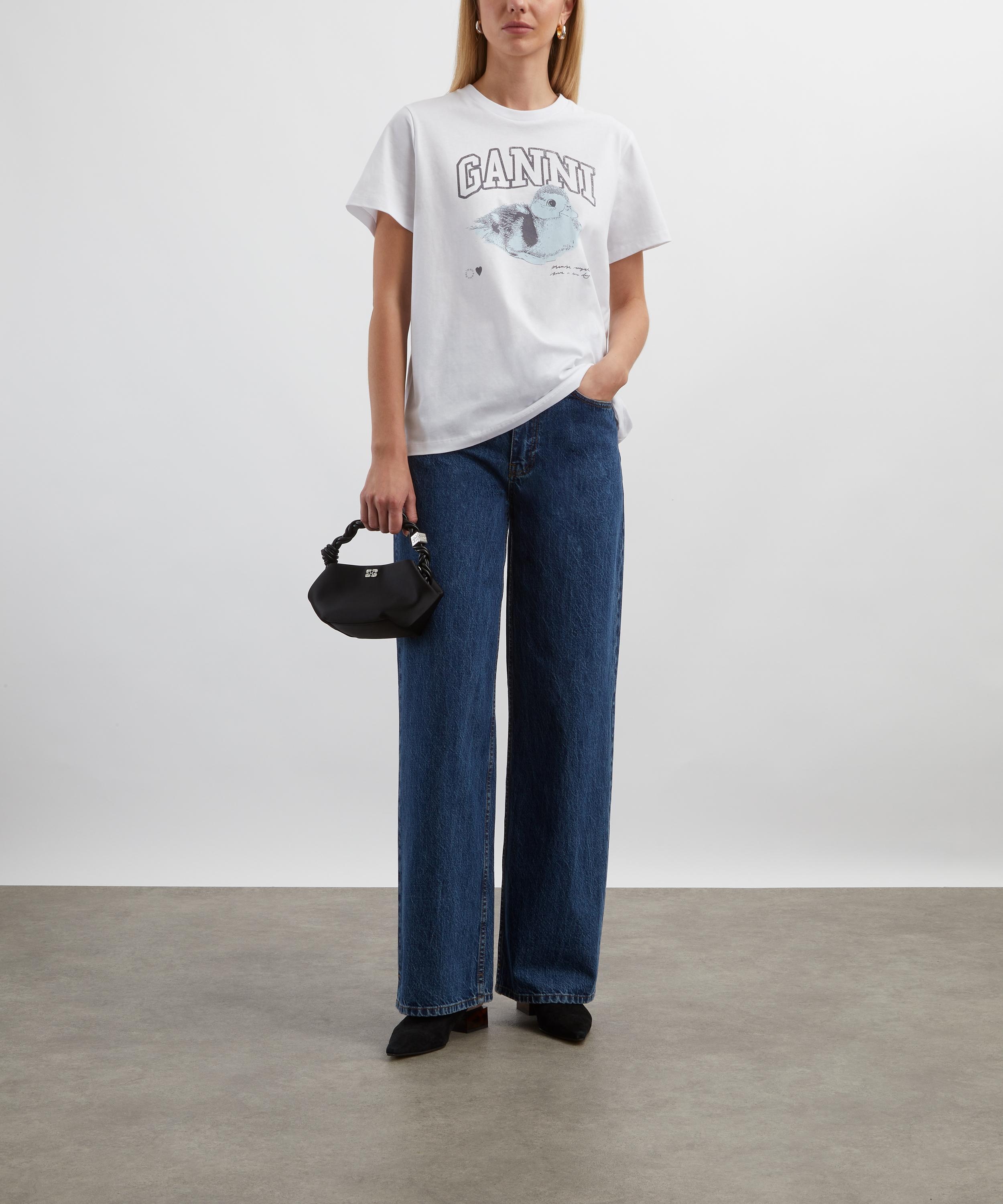 White Basic Jersey Duckie Relaxed T-shirt - 2