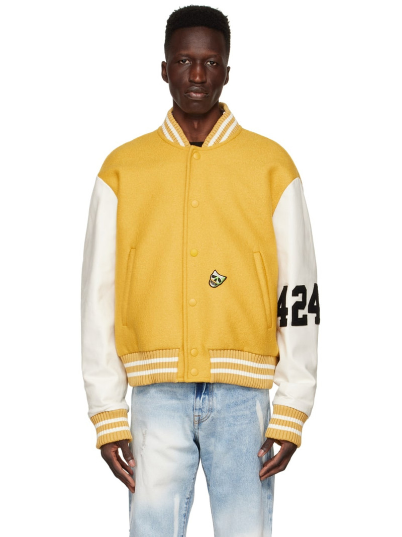 Yellow Wool Bomber Jacket 1