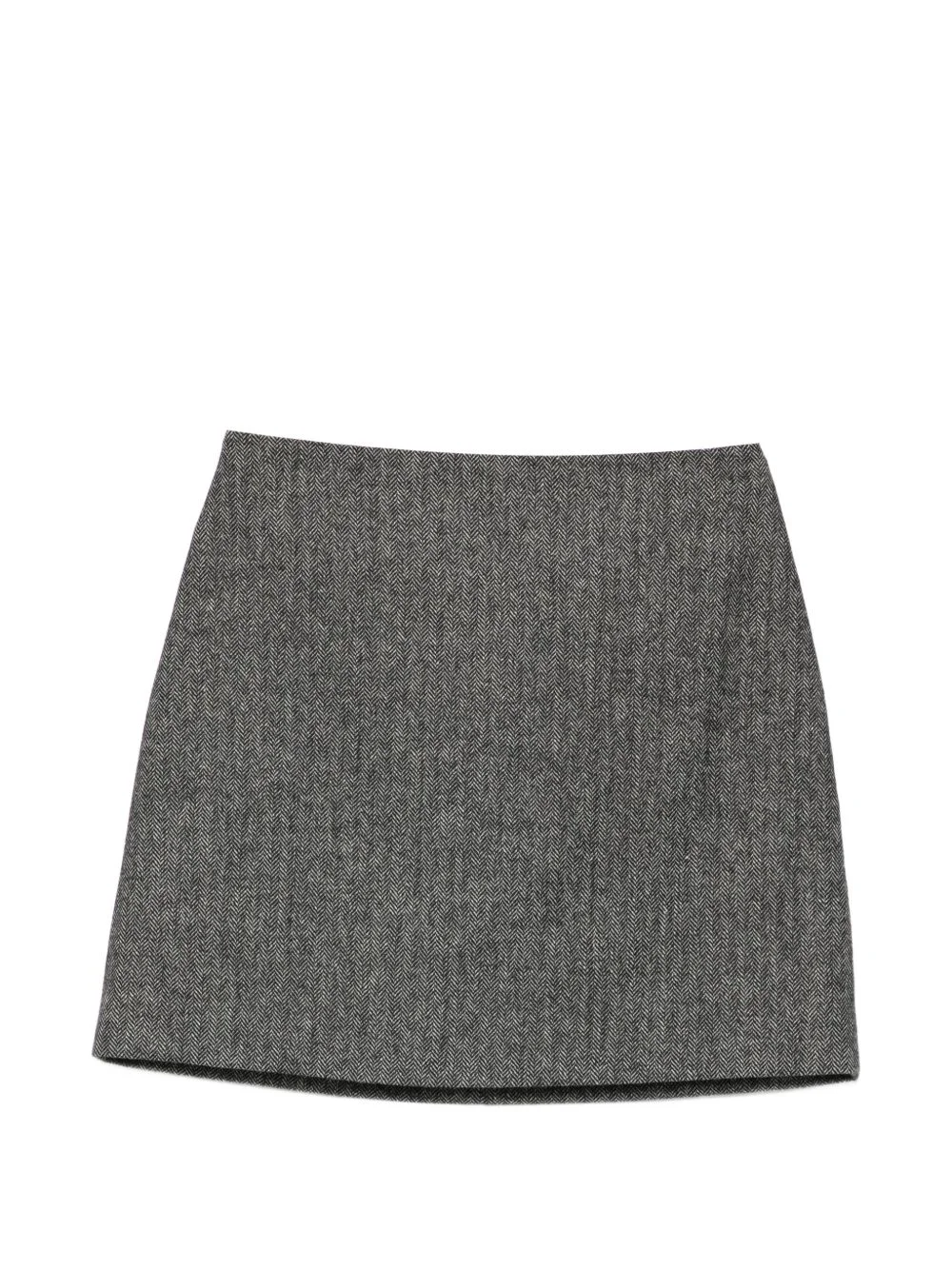 herringbone-pattern mini skirt - 1