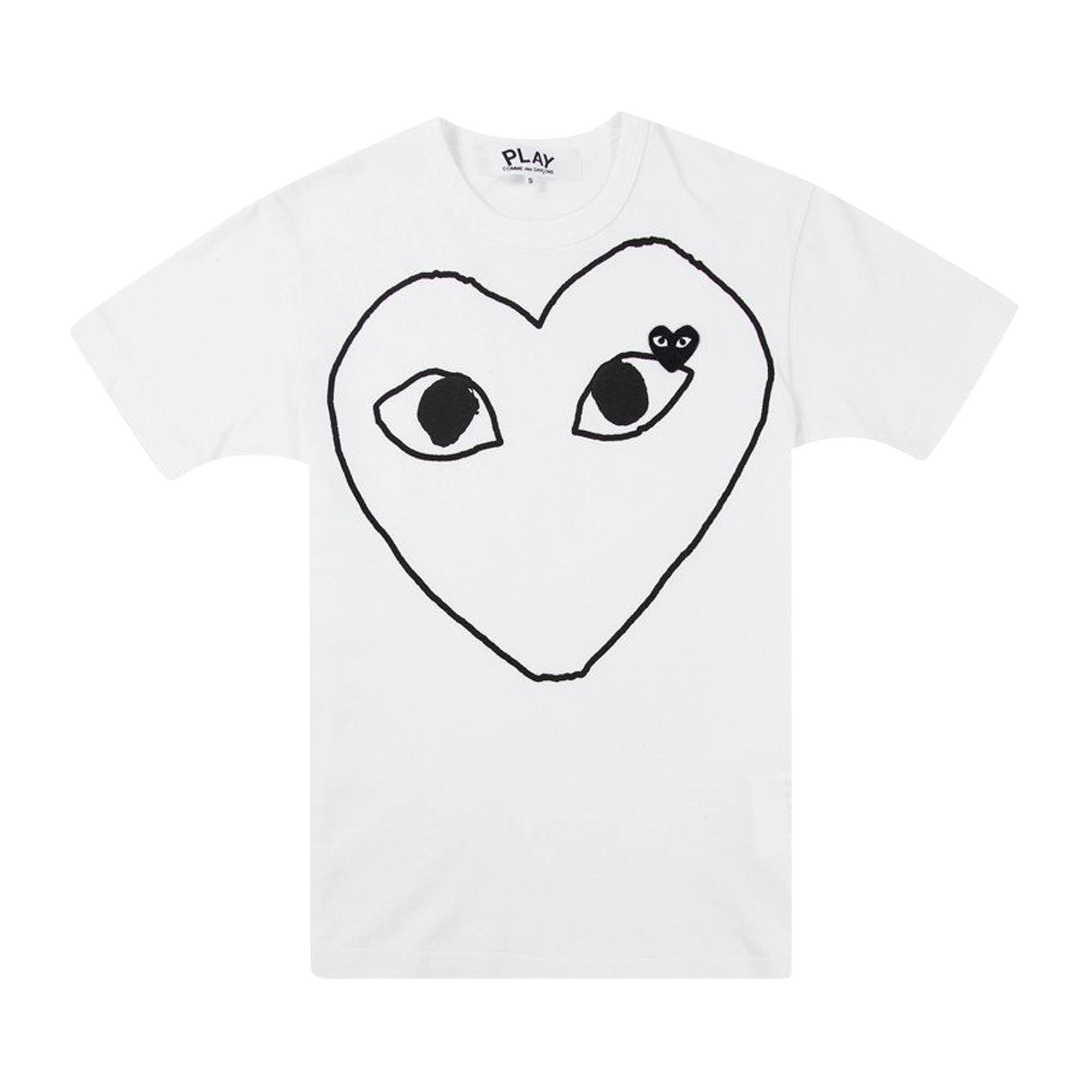 Comme des Garçons PLAY Outline Heart T-Shirt 'White' - 1