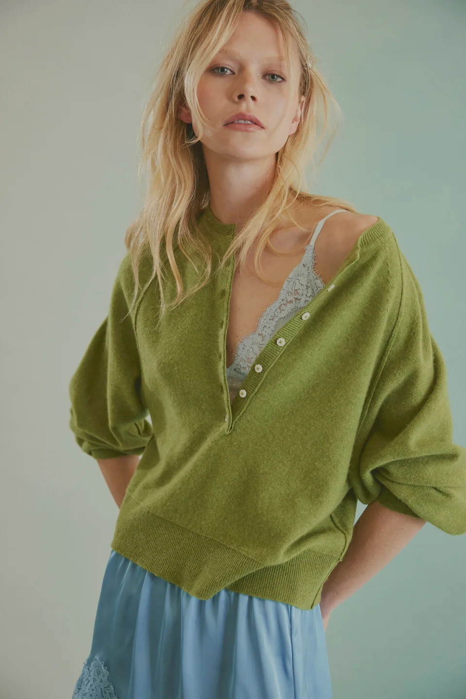 Porta Cashmere Henley Sweater - 1