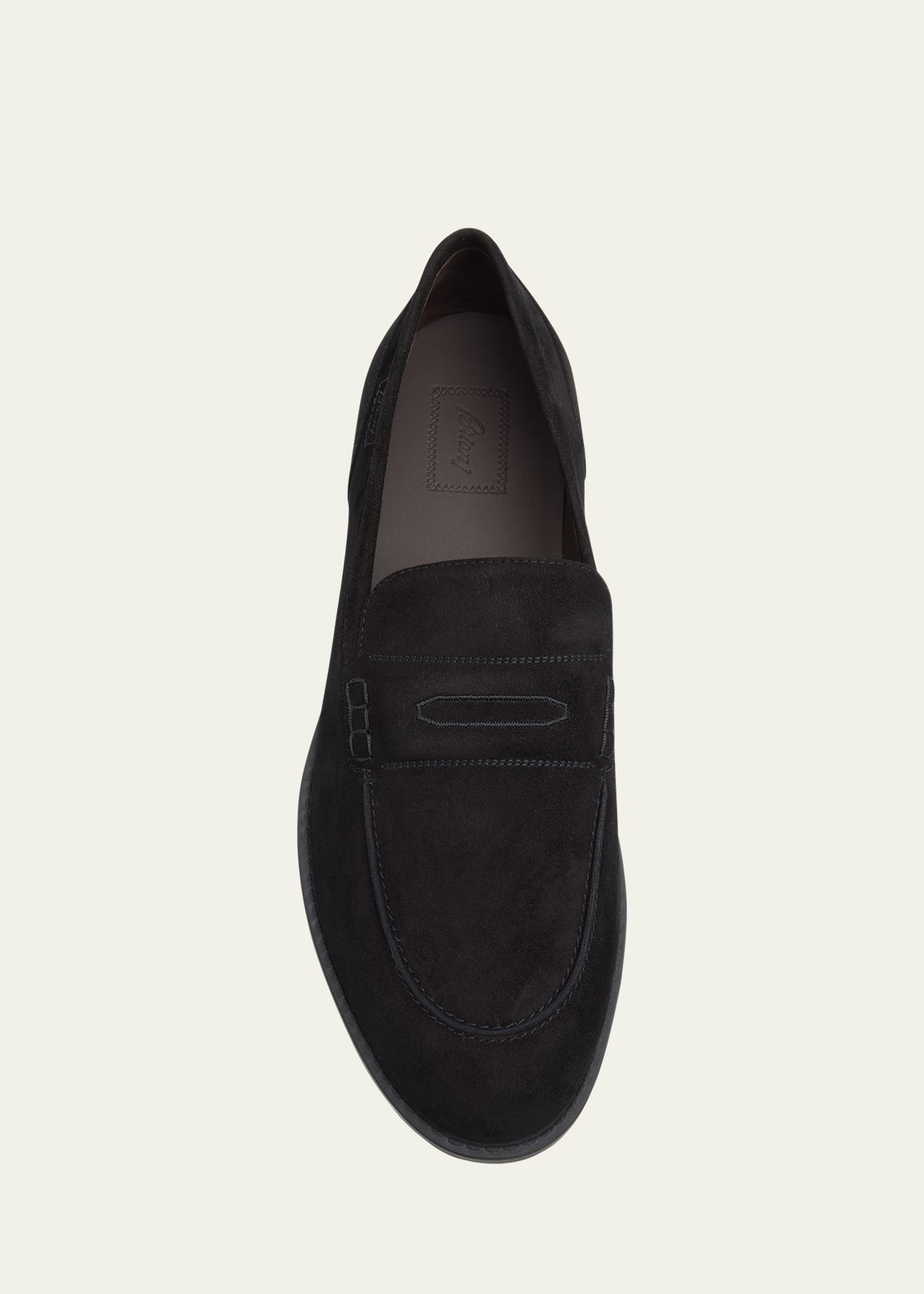 Men's Journey Suede Rubber-Sole Penny Loafers - 5