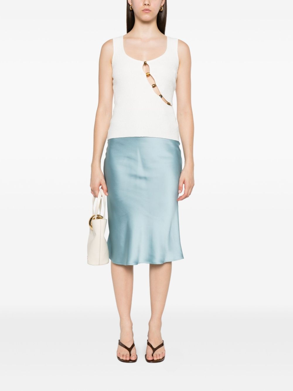 satin bias-cut skirt - 2