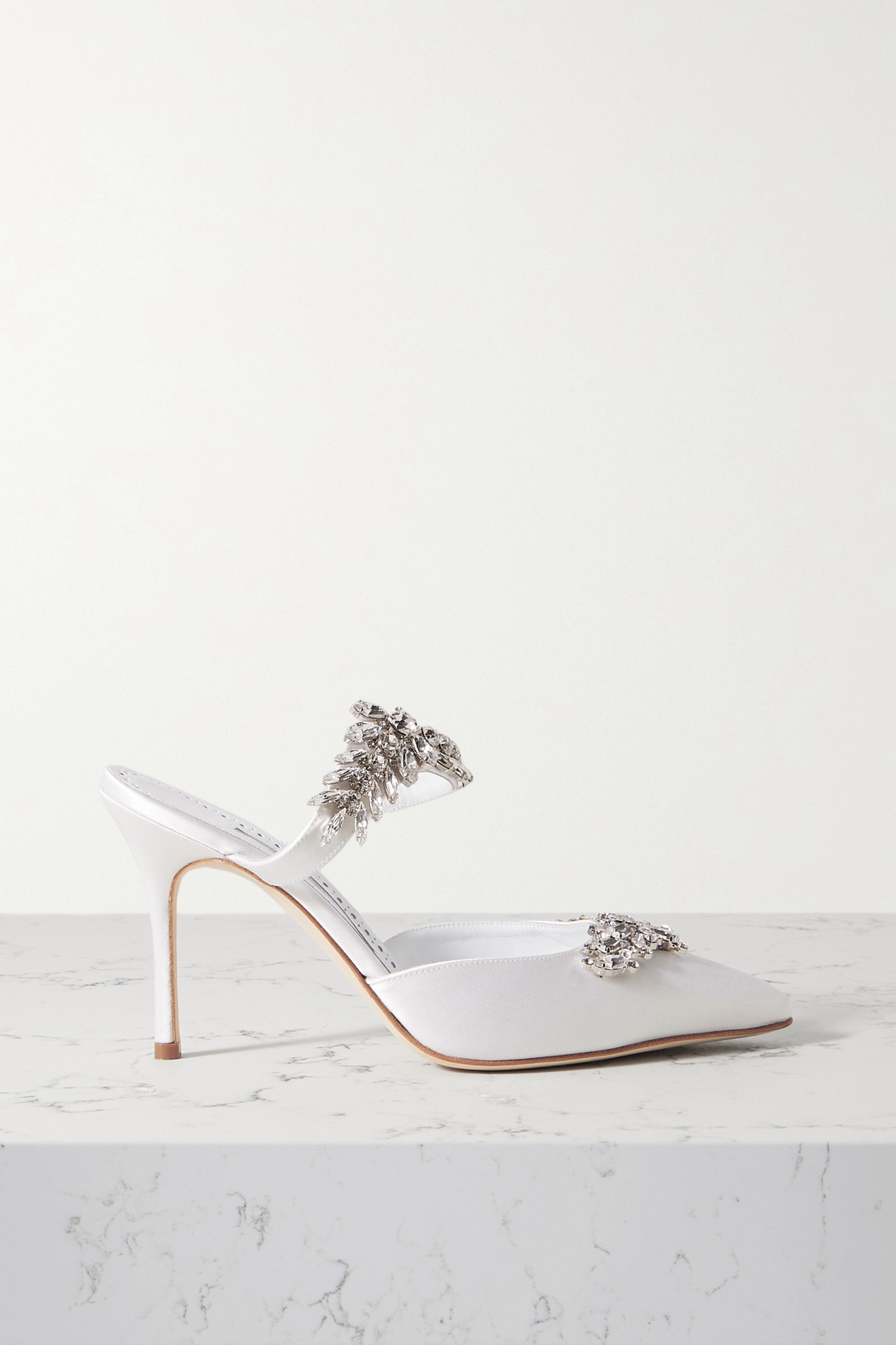 Lurum 90 crystal-embellished velvet mules - 1