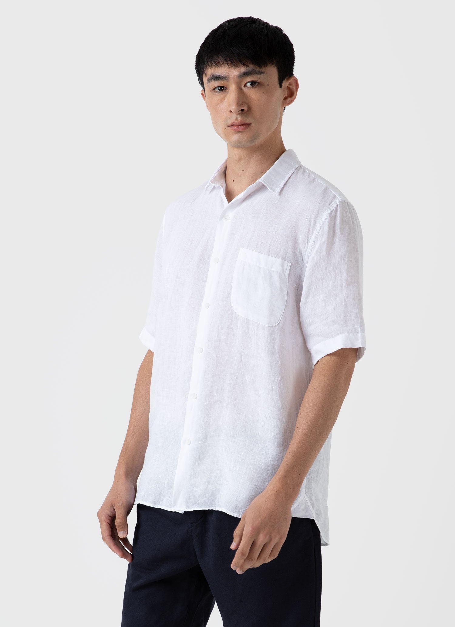 Short Sleeve Linen Shirt - 2