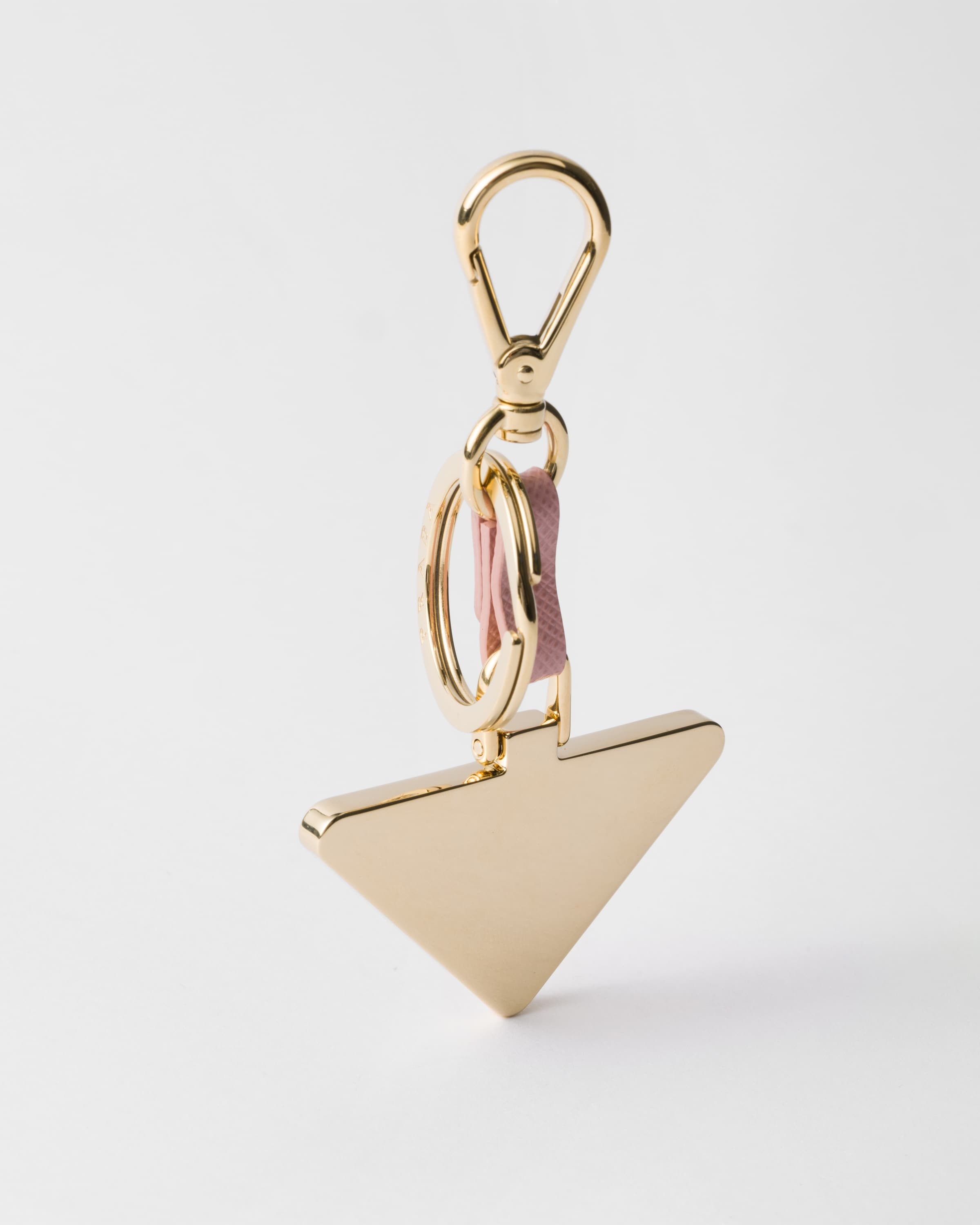 Saffiano Leather and Metal Keychain - 3