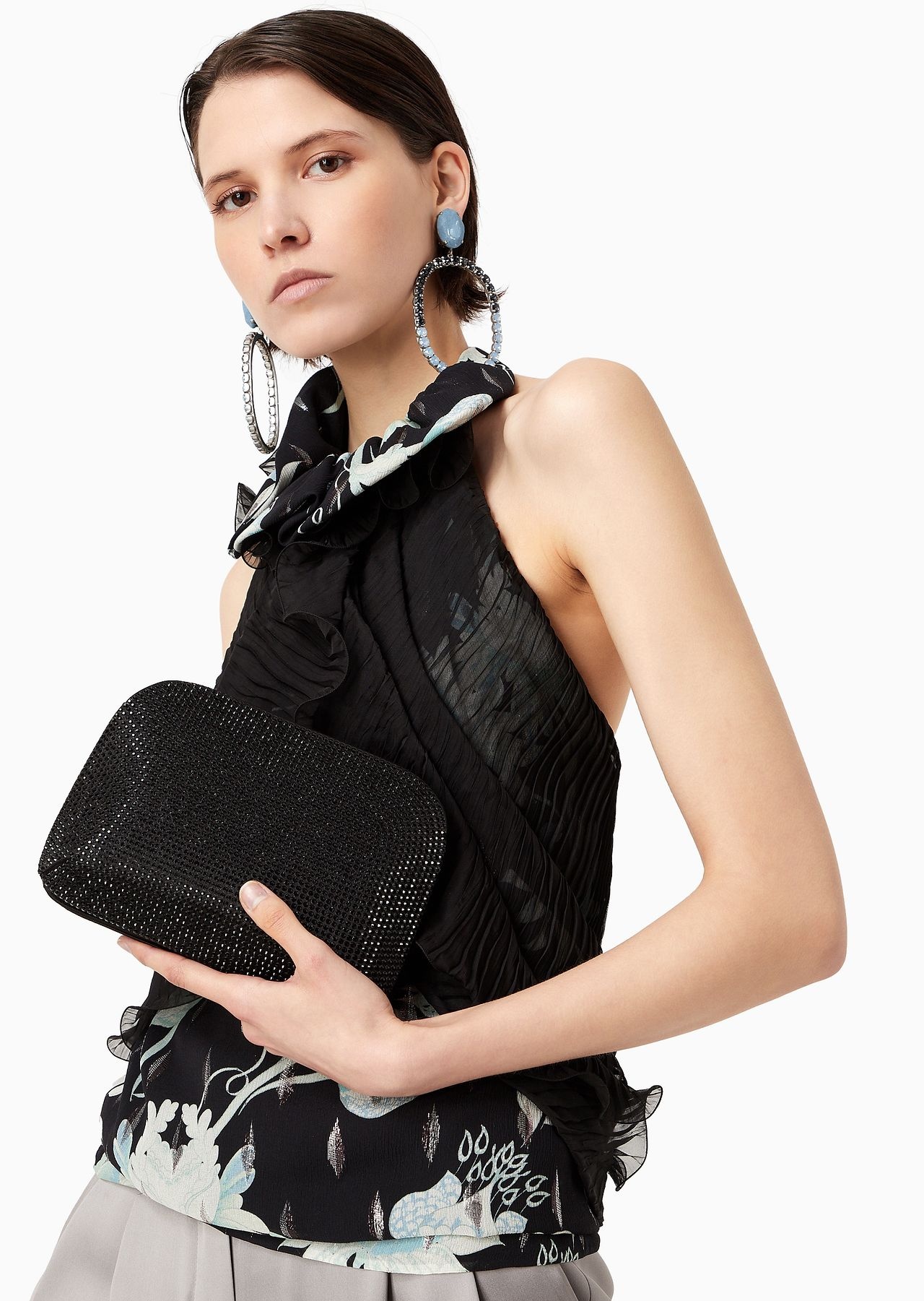 La Prima satin and rhinestone clutch bag - 7