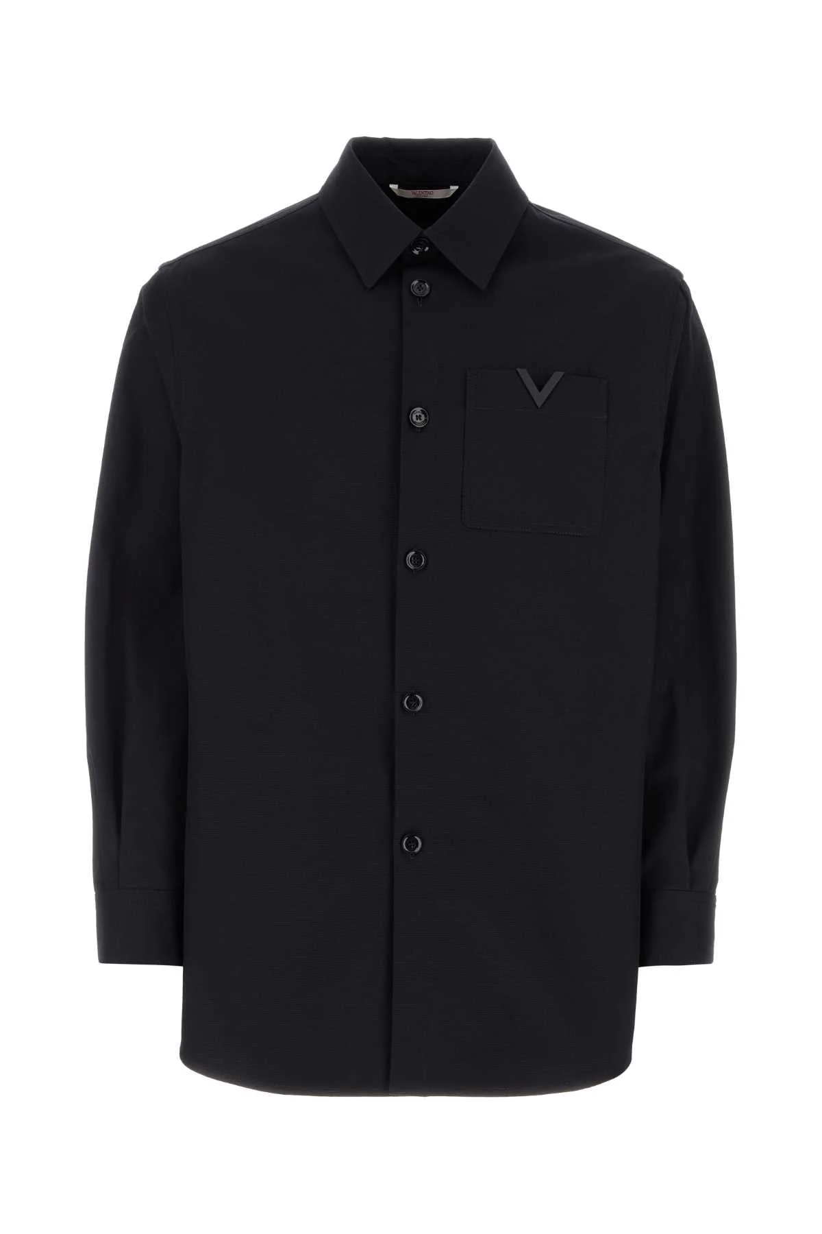 Valentino Garavani Men Midnight Blue Stretch Cotton Shirt - 1