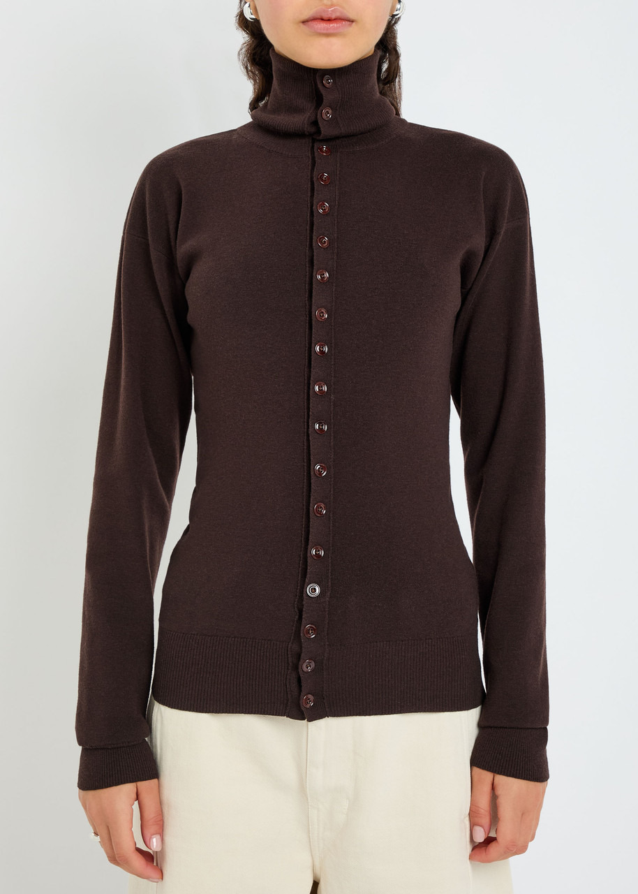 Lemaire Turtle-neck Wool Cardigan - 2