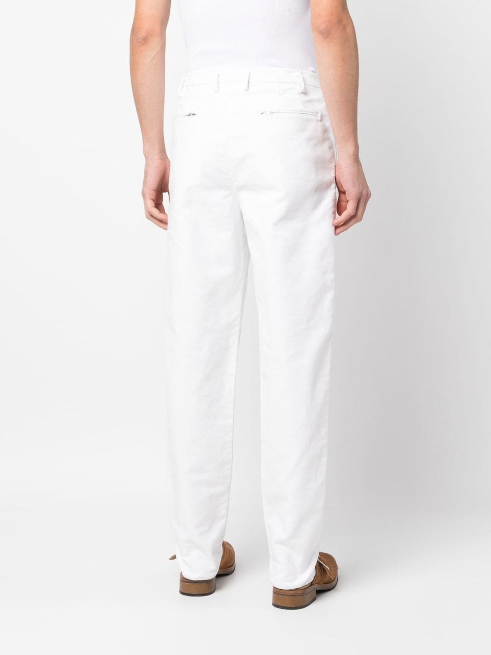 slim-cut cotton trousers - 5
