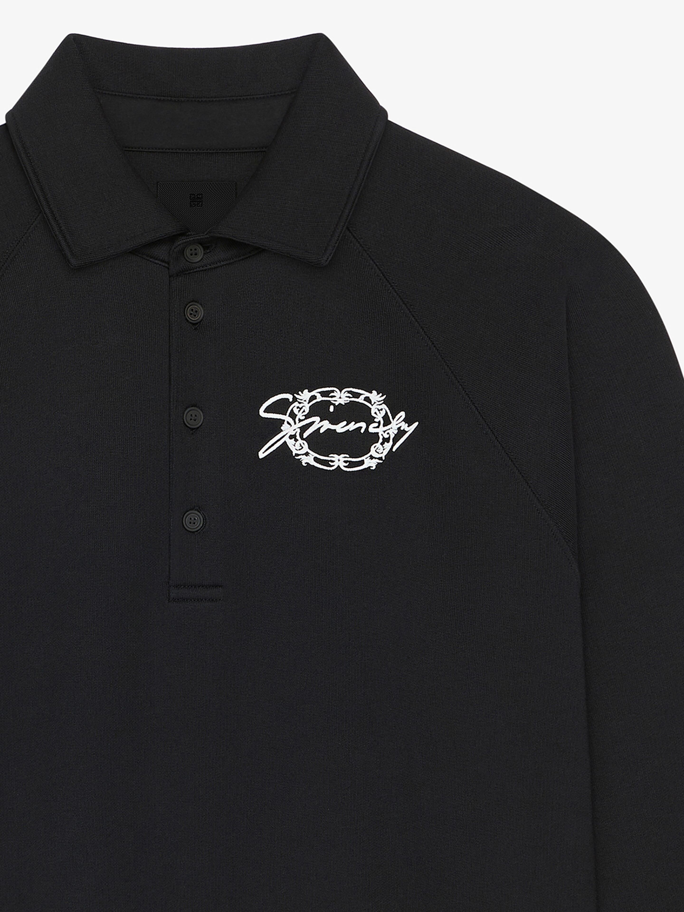 POLO SWEATSHIRT IN FLEECE WITH GIVENCHY MEDALLION - 2