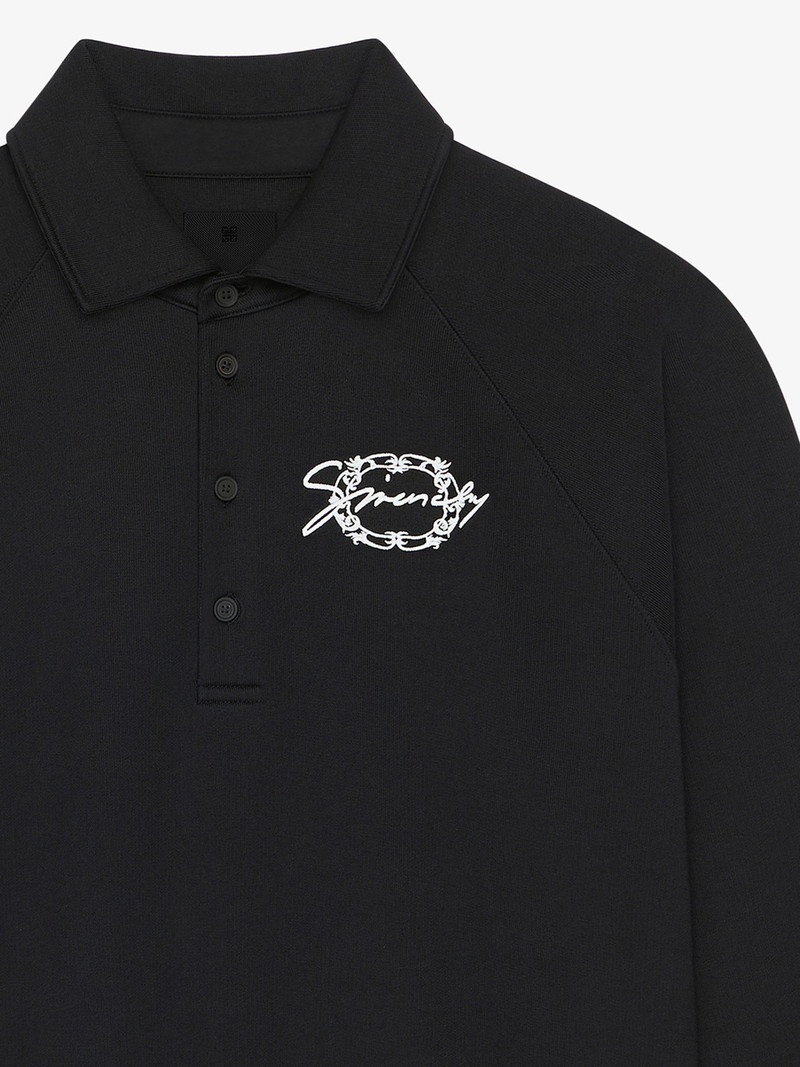 POLO SWEATSHIRT IN FLEECE WITH GIVENCHY MEDALLION 2
