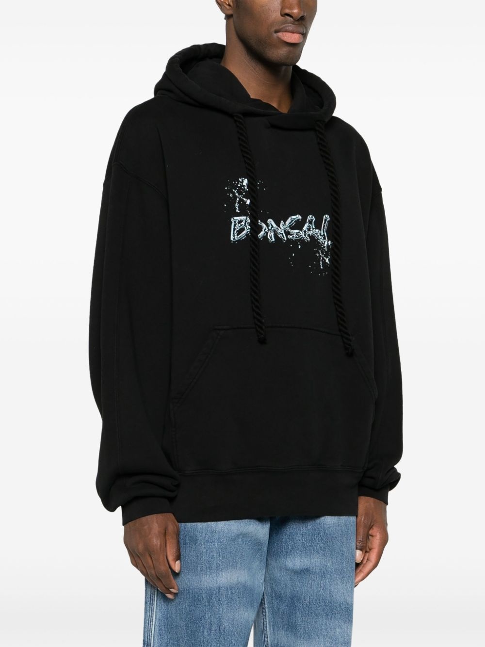 logo-print drawstring hoodie - 3