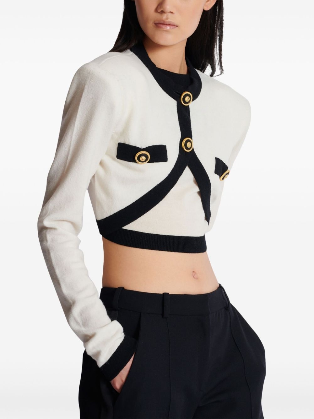 cropped knit cardigan - 6
