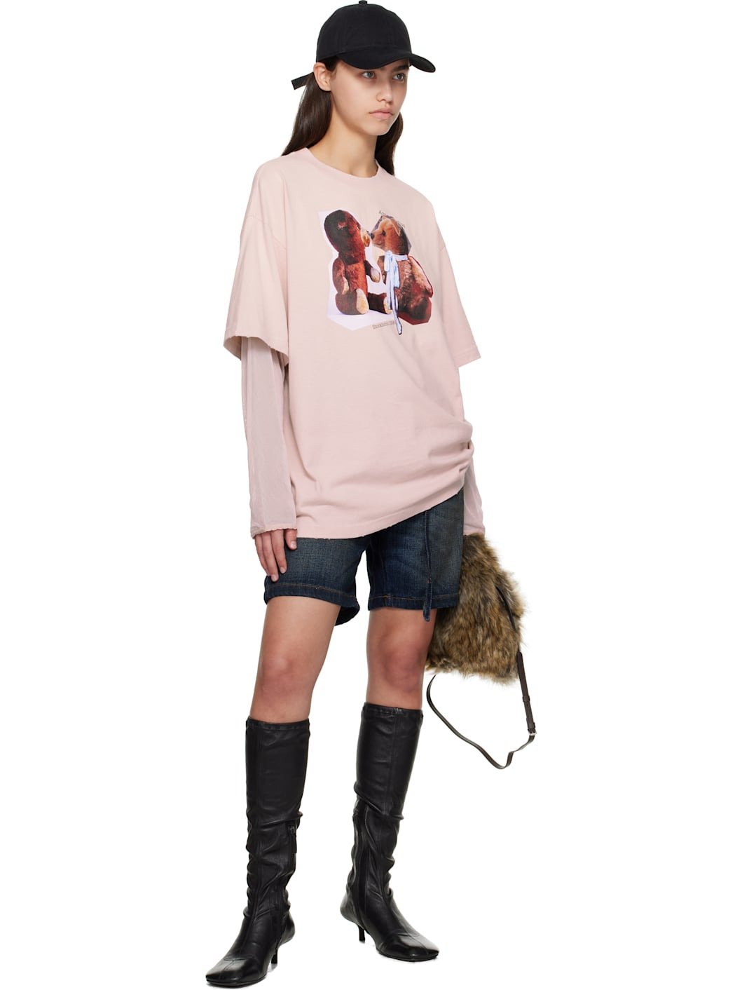 Pink Layered Print T-shirt - 4