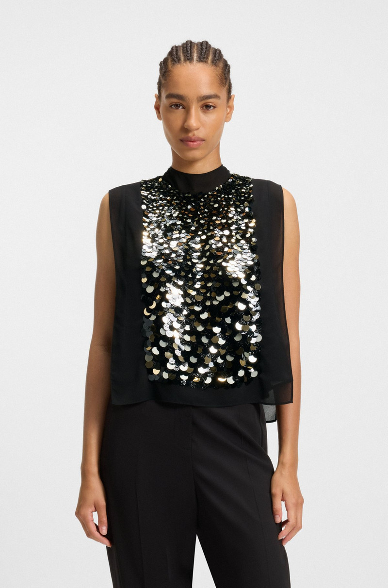 REGULAR-FIT BLOUSE WITH SEQUIN EMBELLISHMENTS 2